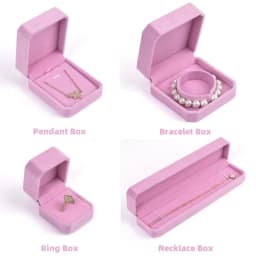 Pink Velvet Octagon Jewelry Box Necklaces Pendants Bracelets Box Rings Earrings Box Jewelry Storage Display Jewelry Package Case