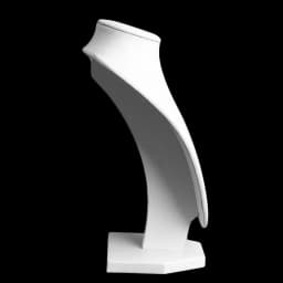 White Jewelry Bust Necklace Display Stand Trade Show Holder with Faux Leather