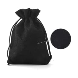 25-1000Pcs/Lot Black Jute Drawstrings Bags Cotton Linen Jewelry Bags Burlap Gift Pouches Wedding Christmas Packaging Gift Bags
