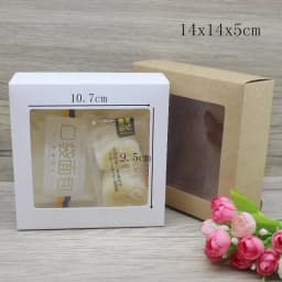 10pcs DIY GIfts package with window white/kraft jewelry package box cake Packaging For Wedding home party muffin packaging box