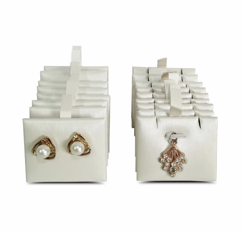 Jewelry Display Small Piece Of Beige White Brushed Leather Earrings Pendant Necklace Collection Jewelry Display Props 5*4cm
