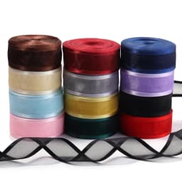 10Yards/Lot 2.5cm Mesh Organza Ribbon Mesh Christmas Ribbon DIY Handmade Bow Flower For Gift Packaging Wedding Party Decoration