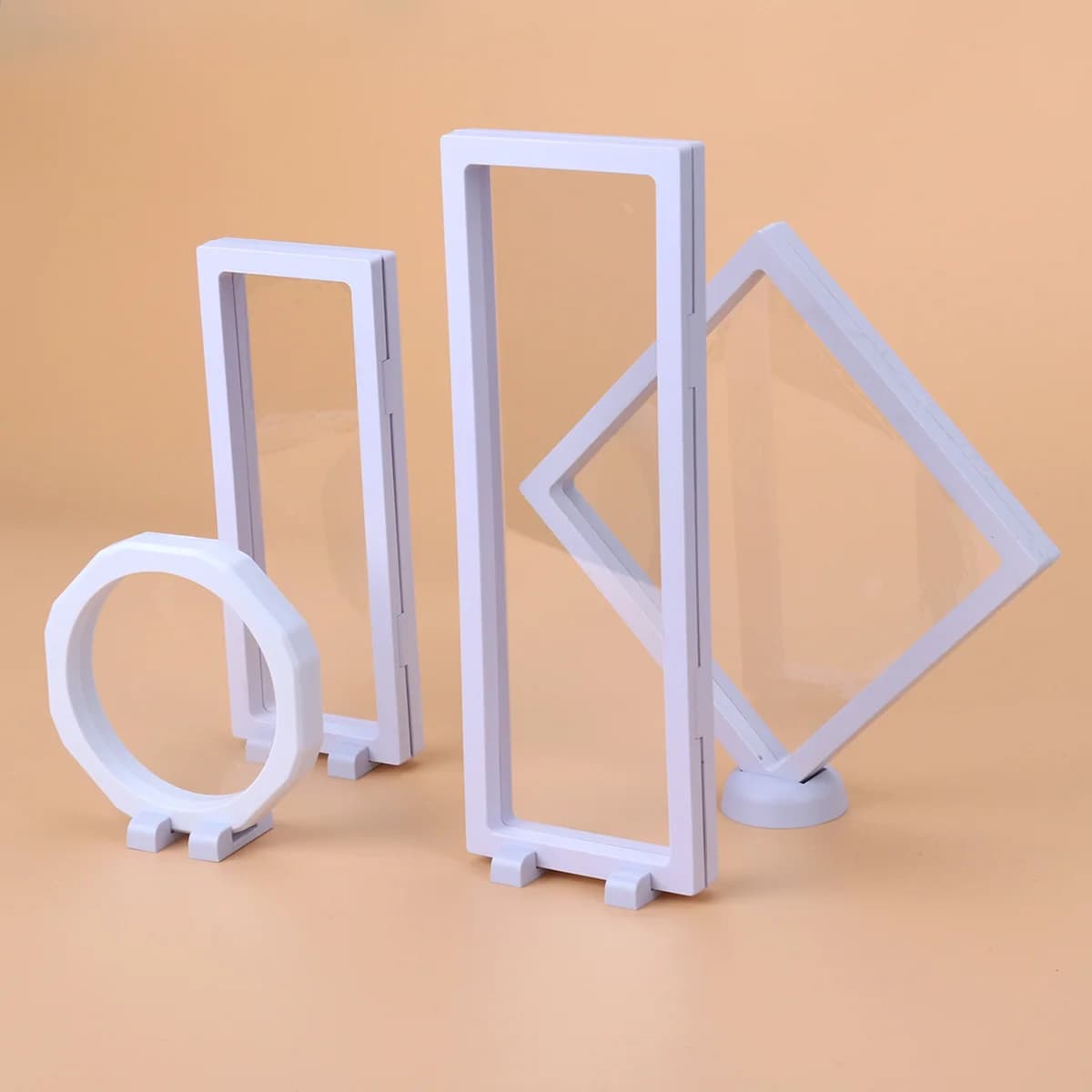 Jewelry Display Stand 11X30Cm Clear Plastic 3D Floating Frame For Medals Stamps Showcase Display Box Gift Decor