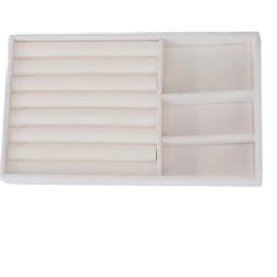 1PC Beige Velvet Jewelry Tray Earrings Earrings Ring Storage Earrings Simple Jewelry Box Jewelry Desktop Organizing Cases