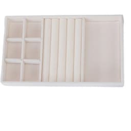 1PC Beige Velvet Jewelry Tray Earrings Earrings Ring Storage Earrings Simple Jewelry Box Jewelry Desktop Organizing Cases