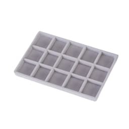 Jewelry Organizer Velvet Jewelry Storage Tray Display Ring Bracelet Necklace Storage Box Showcase Drawer Organizer Trays- GRAY