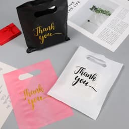 20Pcs/lot Thank You Gift Bags Wedding Birthday Guest Gift Wrap Plastic DIY Jewelry Bags Small Business Candy Packaging