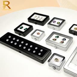 Metal Loose Diamond Jewelry Storage Box Slide Buckle Gemstones Display Organizer Case Glass Cover Jewellery Beads Gem Stone Jar