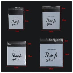 100-200pcs/lot Transparent THANK YOU Self-adhesive Bag Plastic Pouches for DIY Jewelry Display Cookies Storage Gifts Bag