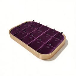 1PC Purple Fabric Jewelry Box Makeup Vanity Drawer Accessories Earrings Ring Storage Tray Desktop Organizer Box for Jewelry