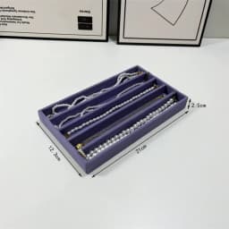 1PC Purple Fabric Jewelry Box Makeup Vanity Drawer Accessories Earrings Ring Storage Tray Desktop Organizer Box for Jewelry