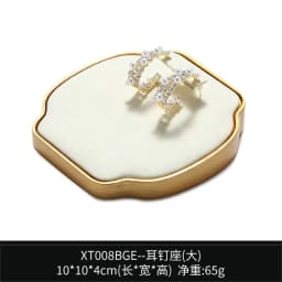 Beige Jewelry Display Stand Necklace Pendant Storage Props Earrings Rings Organizer Exhibitor Set Jewelry Display Rack