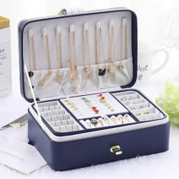 2024Double Layer Jewelry Box Organizer Large Capacity PU Leather Storage Ring Box Earrings studs Jewelry Display Jewelry Package