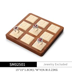 Oirlv Wooden Jewelry Rack Display Stand Wood Jewelry Tray Ring Earring Bracelet Necklace Holder Solid Wood Jewelry Display Stand