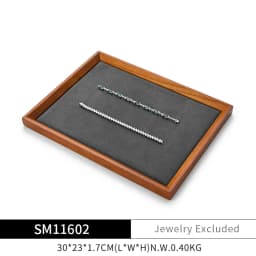 Oirlv Wooden Jewelry Rack Display Stand Wood Jewelry Tray Ring Earring Bracelet Necklace Holder Solid Wood Jewelry Display Stand