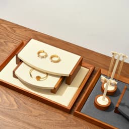 Oirlv Wooden Jewelry Rack Display Stand Wood Jewelry Tray Ring Earring Bracelet Necklace Holder Solid Wood Jewelry Display Stand