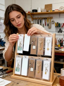 100/400 Pcs Keychain Display Holder, Necklace Keyring Organizer Paper Card, Transparent Self-Sealing Bag for Packaging Wholesale