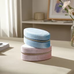 Retro Oval Velvet Mini Portable Jewelry Box For Rings Earrings Bracelets Necklaces