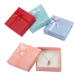 24pcs Jewelry Gift Box 9x9x2.5cm Red Jewellery Sets Box for Necklace Earrings Ring Case Packaging Display Wholesale