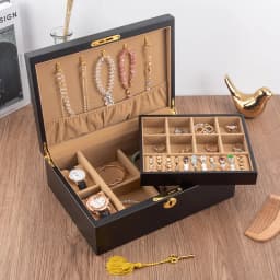 Wood Jewelry Box for Women Necklace Earrings Rings Jewelry Boxes Pendant Dispiay Stands Bracelet Separators Storage Organizer