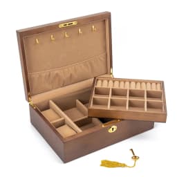 Wood Jewelry Box for Women Necklace Earrings Rings Jewelry Boxes Pendant Dispiay Stands Bracelet Separators Storage Organizer