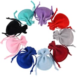 7x9cm 10pcs/lot Round Drawstring Velvet Gifts Bag Soft Jewelry Packaging Wedding/Christmas Candy Jewelry Pouches Wholesale