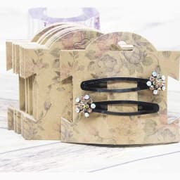 50Pcs Multi-Style Paper Hairpin Card 9*10cm Vintage Jewelry Display Cards DIY THANK YOU Hair Ornaments Clip Package Card