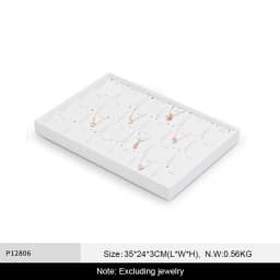 Oirlv Jewelry Tray Leather Necklace Display Bracelet Ring Watch Drawer Organizer Showcase Jewelry Display Tray Stackable Storage
