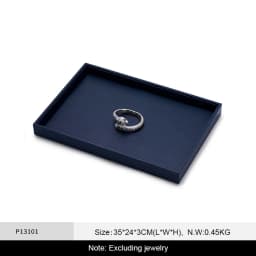 Oirlv Jewelry Tray Leather Necklace Display Bracelet Ring Watch Drawer Organizer Showcase Jewelry Display Tray Stackable Storage