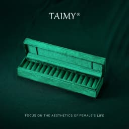 TAIMY Green Velvet Jewelry Box Travel Rings necklaces Storage Box With Lid Custom Logo Jewelry Case Jewelry Organizer Display