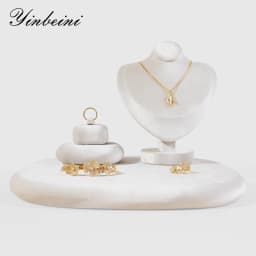 Yinbeini Velvet Jewelry Display Tray Ring Earring Pendant Necklace Storage Tray Display Tray TB028