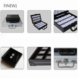 Gems Jewelry Trunk Travel Carrying Gemstone Display Box Aluminum Case Loose Stones Storage Container Collection Diamond Holder