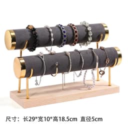 Detachable Jewelry Organizer with Wood Base Bracelet Watch Display Rack Business Exhibition Jewelry Bangle Stand 1/2/3/4 Layers