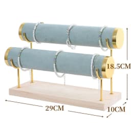 Detachable Jewelry Organizer with Wood Base Bracelet Watch Display Rack Business Exhibition Jewelry Bangle Stand 1/2/3/4 Layers