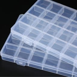 Plastic Jewelry Box 28 Grid Compartment Slot Organizer Storage Beads Container Jewelry Storage Box Rectangle Case Display