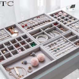 1PC Gray Velvet Jewelry Holder Earrings Ring Storage Tray Minimalist Jewelry Box Jewelry Desktop Organizer Box