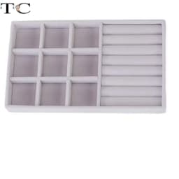 1PC Gray Velvet Jewelry Holder Earrings Ring Storage Tray Minimalist Jewelry Box Jewelry Desktop Organizer Box