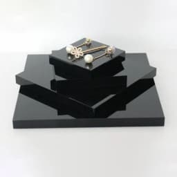 Black acrylic case jewelry holder Jewellery organizer display stand for bracelet necklace ring earring cosmetics perfume tray