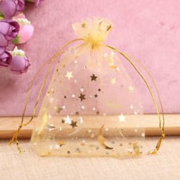 50pcs/lot Moon Star Jewelry Bag Organza Gift Bag 7x9cm 9x12cm 10x15cm 13x18cm Candy Bag Jewelry Packing Drawstring Bags