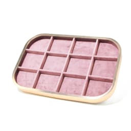 Pink Velvet Jewelry Display Board Necklace Earring Hanging Shelf Ring Jewelry Holder Tray Gold Metal Frame