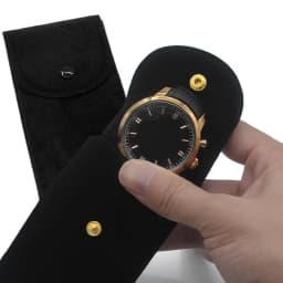 Anti-wear Watch Bag Anti-scratch Shock-proof Press Button Short Velvet Snap Design Portable Jewelry Packing Pouch Daily Use