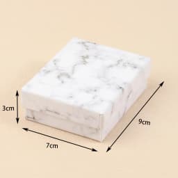 1Pcs Square White Marble Color Cardboard Jewelry Box Necklace Bracelet Earrings Ring Display Gift Box Sponge Protection