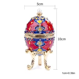 Faberge-Egg Luxury Series Hand Painted Jewelry Trinket Box Unique Gift for Easter Home Decor Collectible