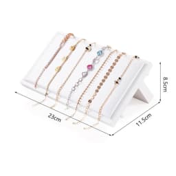 White Leather Pendant Necklace Chain Jewellery Display Bust Mannequin Stand Holder Rack Bracelet Earrings Ring Counter Organizer