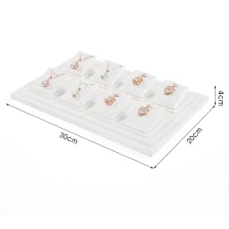 White Leather Pendant Necklace Chain Jewellery Display Bust Mannequin Stand Holder Rack Bracelet Earrings Ring Counter Organizer
