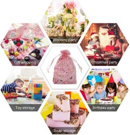 50pcs/lot 7x9cm 9x12cm Heart Star Organza Jewelry Packaging Pouches Bags Christmas Drawstring Bag For Wedding Gift Jewelry Pouch