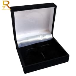 Wholesale Black Velvet Cufflinks Gift Box Men Shirt Cufflinks Gemelos Carrying Case Cuff Link Tie Clip Boxes 70x80mm