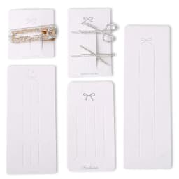50pcs White Packing Paper Cards Hairclips Hairpin Display Card for DIY Girls Hair Jewelry Display Packaging Card Retail Tag