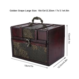 Vintage Jewelry Box Organizer Wooden Retro European Style Antique Trinkets Sundries Box Jewelry Storage Case Mother's Day Gift