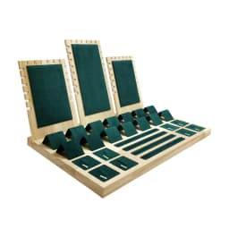 Set Jewelry Display Tray for Exhibitor Necklace Earring Rings Organizer Props Beautiful Pink Fabric Jewelry Showcase Frame